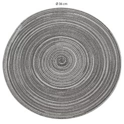 Krumble Placemat Rond - Zilver/grijs - Set Van 2 -Beroemde Servies Winkel 1000099175 0103