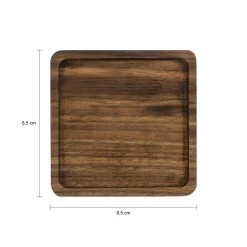 QUVIO Glasonderzetters - Set Van 4 - Vierkant - Hout - Donkerbruin -Beroemde Servies Winkel 1000099177 0102