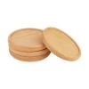 QUVIO Glasonderzetters - Set Van 4 - Rond - Hout - Lichtbruin -Beroemde Servies Winkel 1000099180