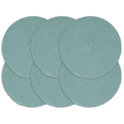 VidaXL Placemats 6 St Rond 38 Cm Katoen Effen Groen