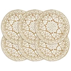 VidaXL Placemats 6 St Rond 38 Cm Jute Wit