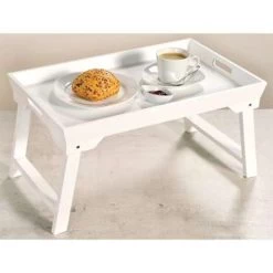 Kesper Dienblad - Ontbijt Op Bed - Inklapbaar - Wit - Hout - 52 Cm -Beroemde Servies Winkel 1360199506 0102
