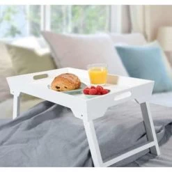 Kesper Dienblad - Ontbijt Op Bed - Inklapbaar - Wit - Hout - 52 Cm -Beroemde Servies Winkel 1360199506 0103