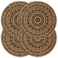 VidaXL Placemats 4 St Rond 38 Cm Jute Donkerbruin