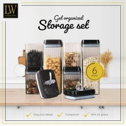 LW Collection Voorraadpotten 6 Stuks Met Stickers Zwarte Deksel 7 LW Collection Voorraadpotten 6 Stuks Met Stickers Zwarte Deksel -Beroemde Servies Winkel 1b2d7e47d35a472c89319ba751260fa7