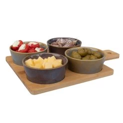 Billiet Serveerplank Bamboe - Met 4x Luxe Schaaltjes - 31 X 22 Cm -Beroemde Servies Winkel 403b0ce2d0cf42869003d48299bd921f