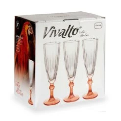 Vivalto - Champagneglazen Exotic Collection Set 6x Op Oranje Voet 170ml -Beroemde Servies Winkel 4263120772fc419f961510575899641e