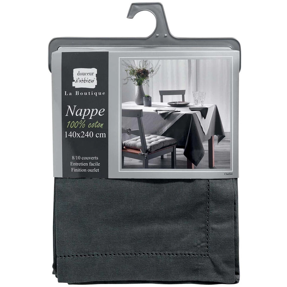 Wicotex Tafellaken - Antraciet Grijs - Katoen - 140 X 240 Cm 5 Wicotex Tafellaken - Antraciet Grijs - Katoen - 140 X 240 Cm - Afbeelding 3