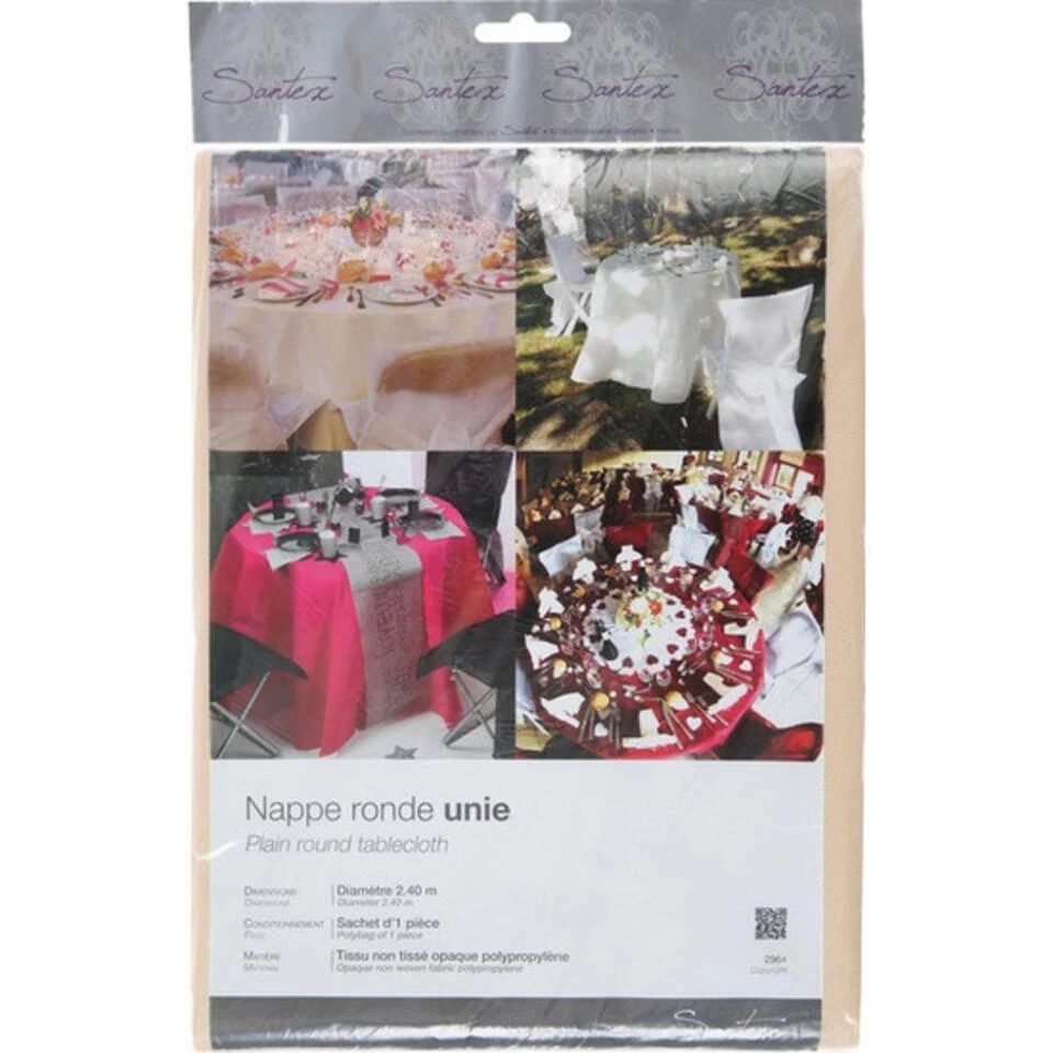 Ivoorwit Rond Tafelkleed/tafellaken 240 Cm Non Woven Polypropyleen 4 Ivoorwit Rond Tafelkleed/tafellaken 240 Cm Non Woven Polypropyleen - Afbeelding 2