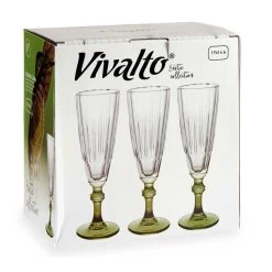 Vivalto - Champagneglazen Exotic Collection Set 6x Op Groen Voet 170ml -Beroemde Servies Winkel 4a61bf49502c437db8b579b49c03fb6c