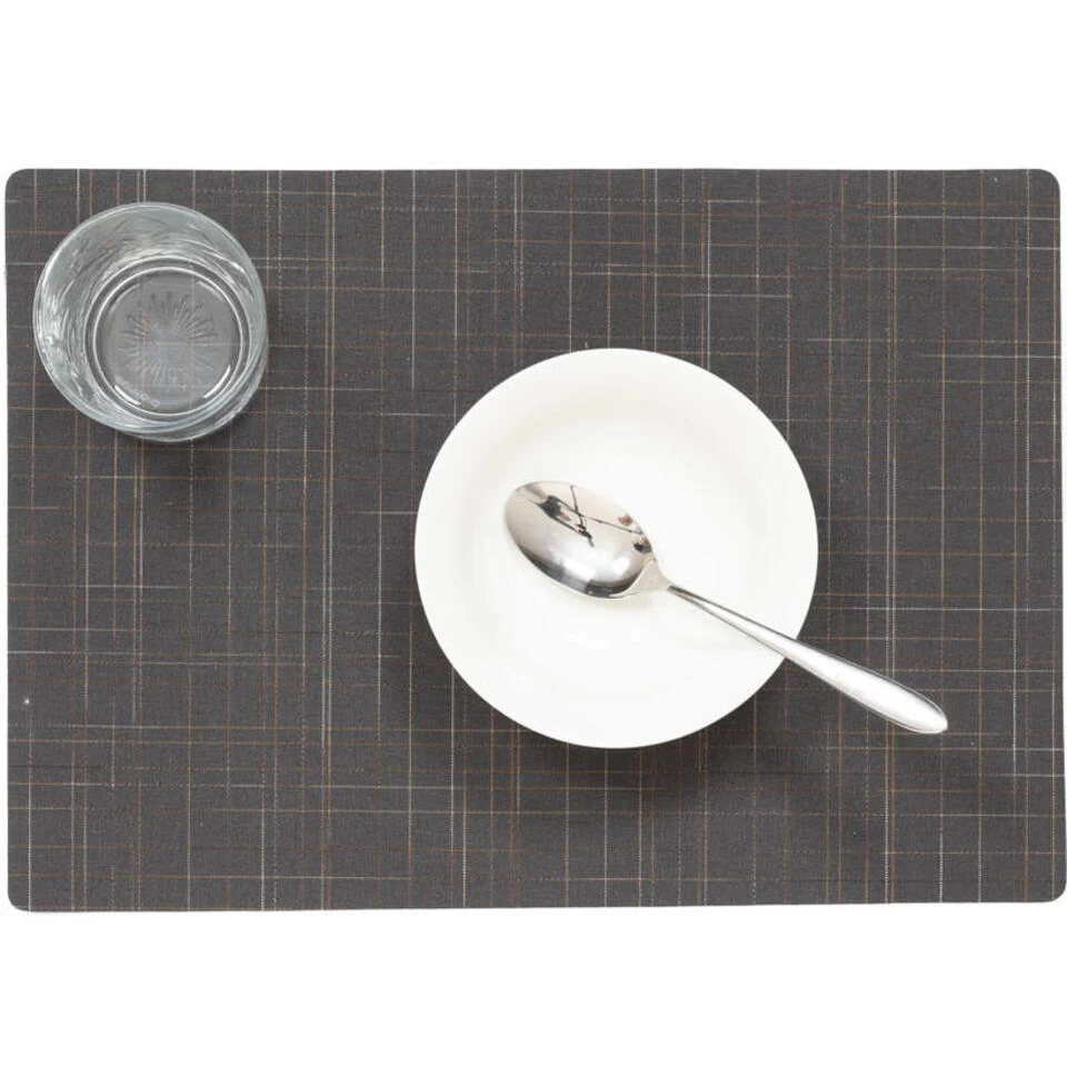 Wicotext Placemats - 4 Stuks - Liso - Grijs - 43 X 30 Cm 4 Wicotext Placemats - 4 Stuks - Liso - Grijs - 43 X 30 Cm - Afbeelding 2