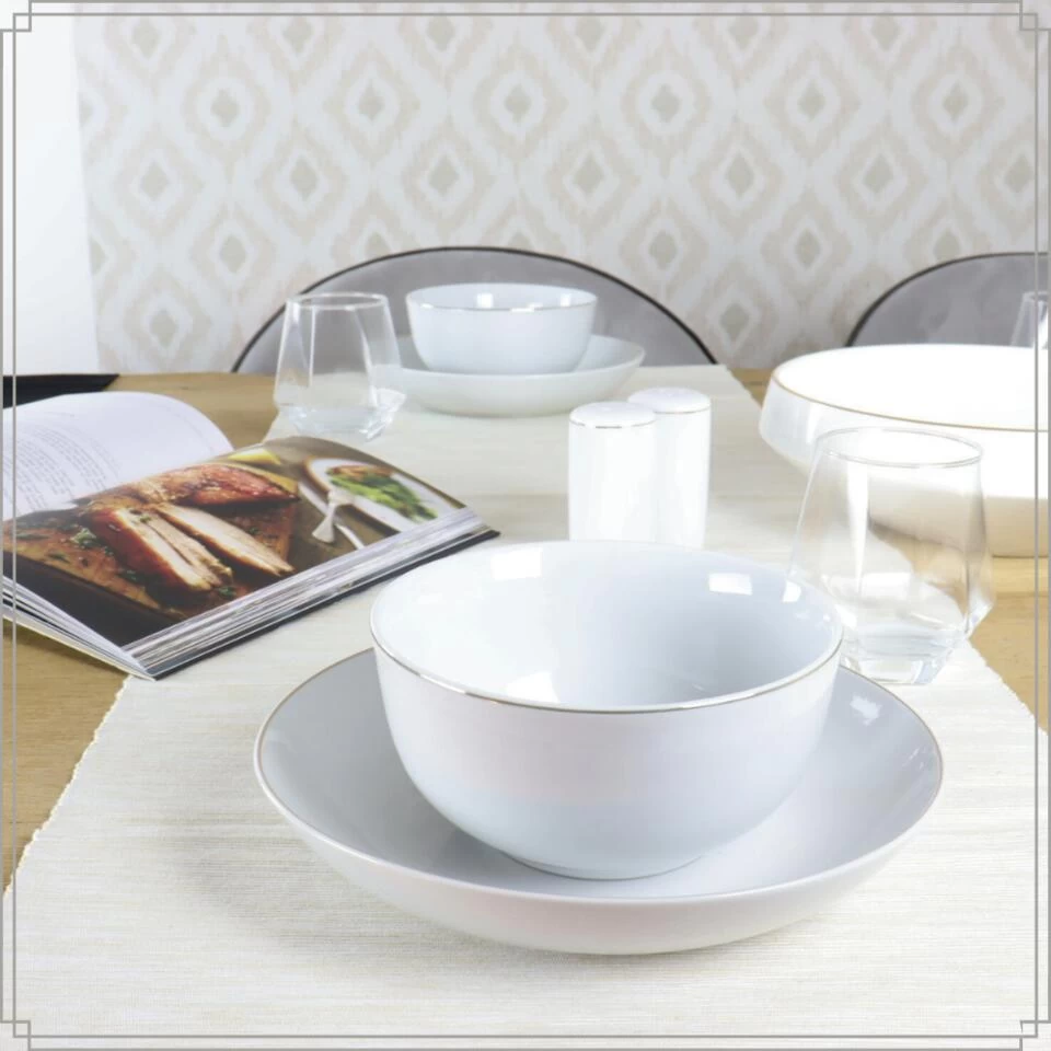 OTIX Soepkommen Set Van 6 Schaaltjes Porselein Wit Met Gouden Rand 13,5 X 6 Cm 5 OTIX Soepkommen Set Van 6 Schaaltjes Porselein Wit Met Gouden Rand 13,5 X 6 Cm - Afbeelding 3