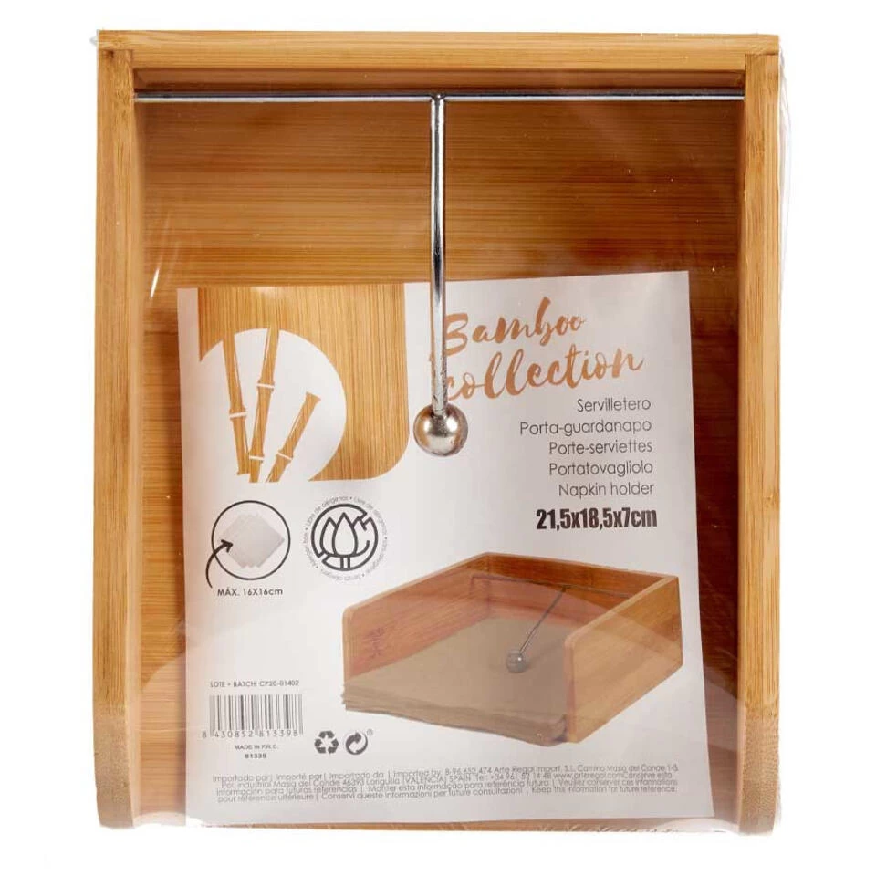 Arte R Servethouder - Bamboe - Bruin-beige - 21,5 X 19 X 7 Cm 4 Arte R Servethouder - Bamboe - Bruin-beige - 21,5 X 19 X 7 Cm - Afbeelding 3