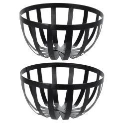 Excellent Houseware Fruitmand-fruitschaal - Metaal - Zwart - D25 Cm -Beroemde Servies Winkel 67749953b1b54389a1dff2eca47e5357