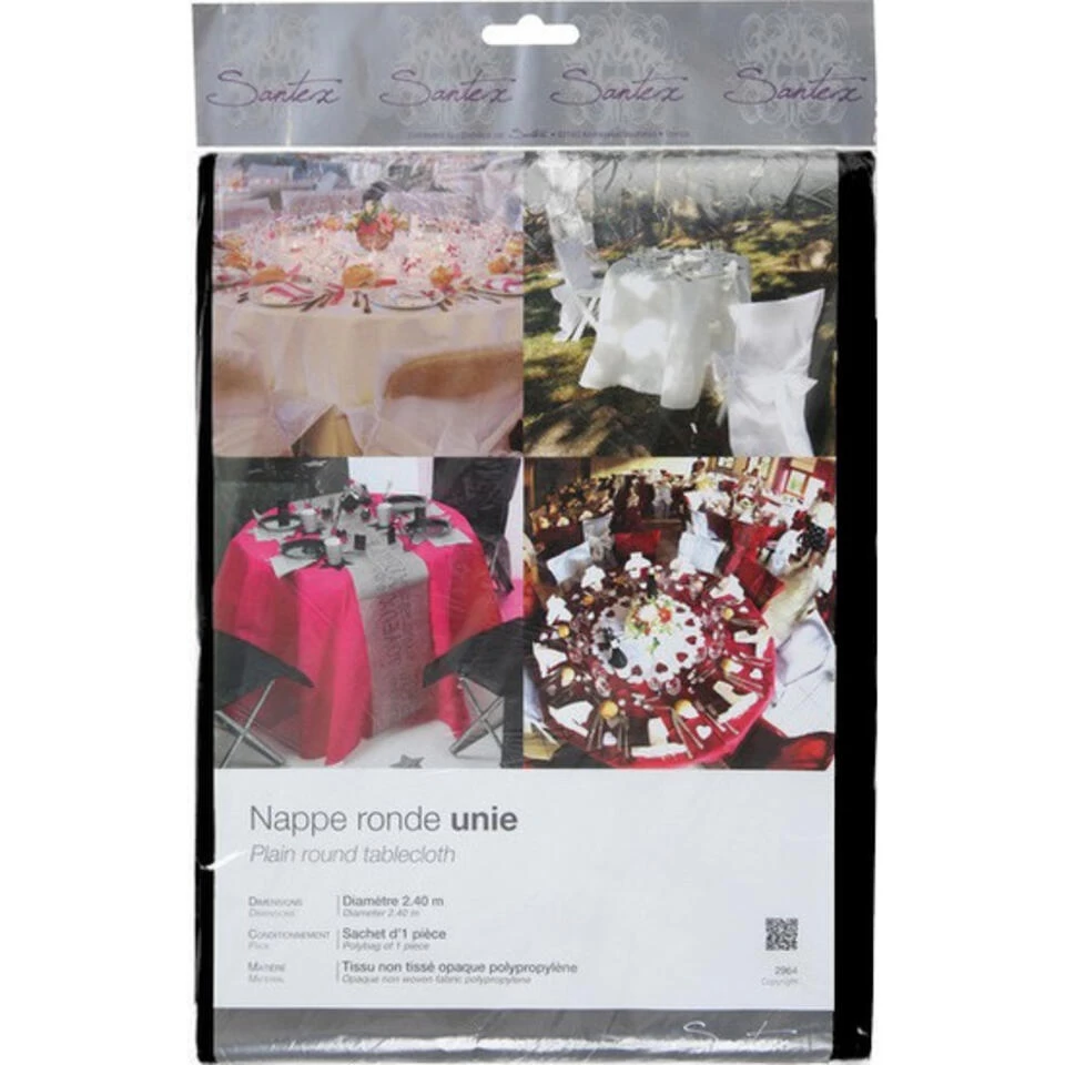 Zwart Rond Tafelkleed/tafellaken 240 Cm Non Woven Polypropyleen 4 Zwart Rond Tafelkleed/tafellaken 240 Cm Non Woven Polypropyleen - Afbeelding 2