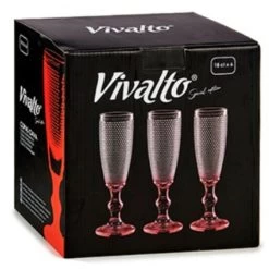 Vivalto - Luxe Champagneglazen Monaco Serie Set 6x Op Rode Voet 180 Ml -Beroemde Servies Winkel 6d78d77e2b71419fb096f32fcae34e20