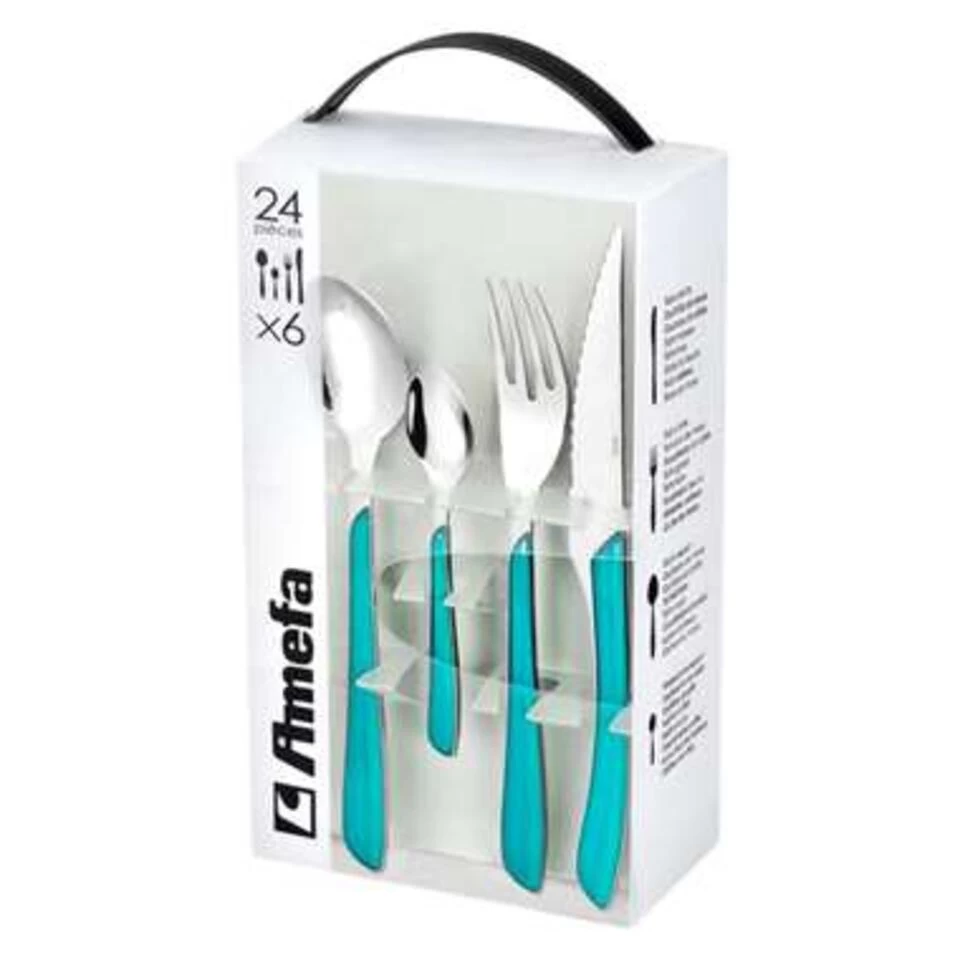Amefa 24-delige Bestekset Eclat Turquoise 4 Amefa 24-delige Bestekset Eclat Turquoise - Afbeelding 2