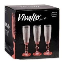 Vivalto - Luxe Champagneglazen Monaco Serie Set 6x Op Roze Voet 180 Ml -Beroemde Servies Winkel 8a7163124cd14139b5df139bf8f5910a