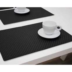 Wicotex Placemat Zefiro - Luxe - Zwart - 43 X 30 Cm 8 Wicotex Placemat Zefiro - Luxe - Zwart - 43 X 30 Cm -Beroemde Servies Winkel 9901750edbb548f8b292bdc14f266339