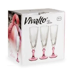 Vivalto - Champagneglazen Exotic Collection Set 6x Op Roze Voet 170 Ml -Beroemde Servies Winkel b4984294f3d049cfa153c1abc9209111