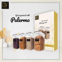 LW Collection Voorraadpotten 4 Stuks 4L Met Stickers -Beroemde Servies Winkel c6a040921db54a92a0699263c9656b88