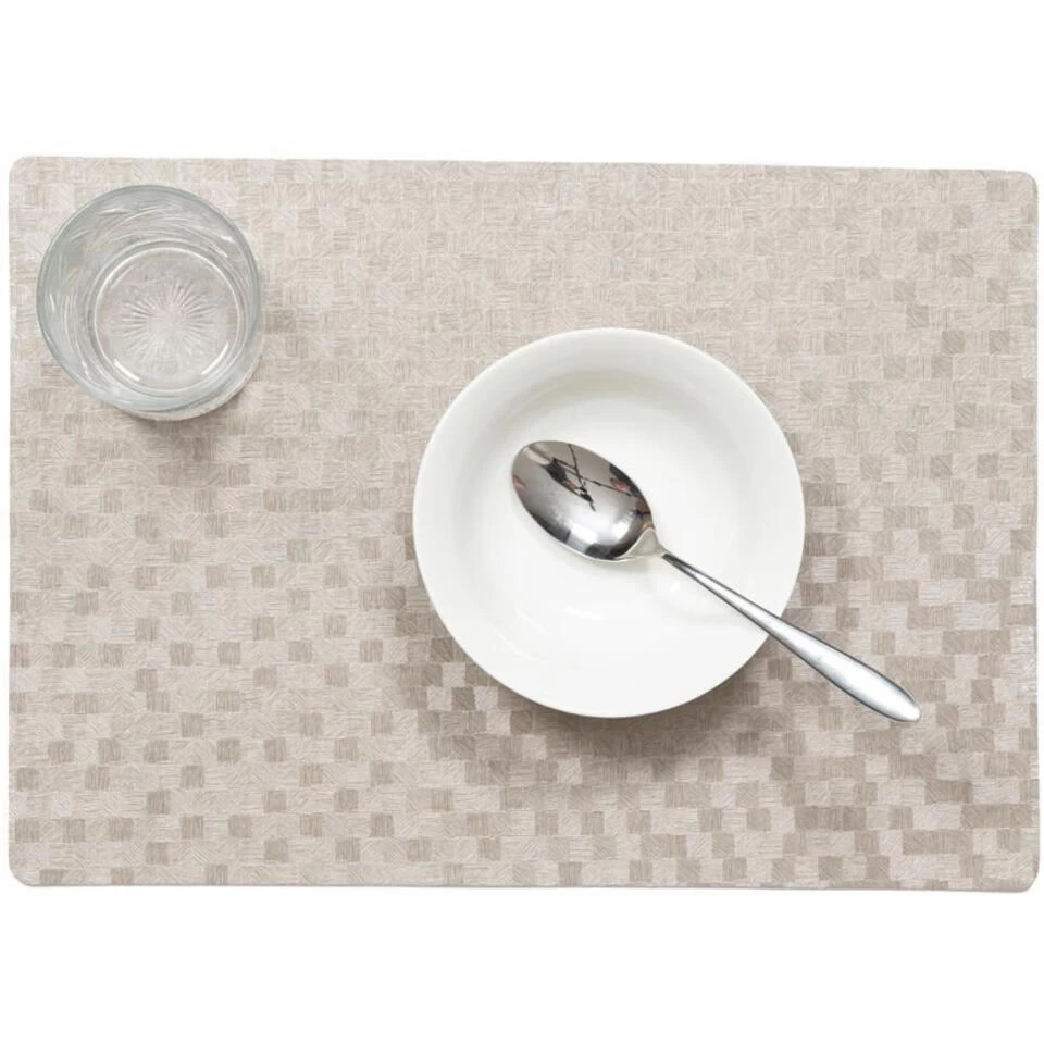 Wicotex Placemat - Taupe - Vlakken - Antislip - 43 X 30 Cm 4 Wicotex Placemat - Taupe - Vlakken - Antislip - 43 X 30 Cm - Afbeelding 2