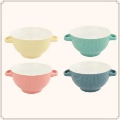 OTIX Soepkommen Met Oor Set Van 4 Verschillende Kleuren Aardewerk 680 Ml -Beroemde Servies Winkel d20f69f2ffe24afe808a5828bc69e0aa