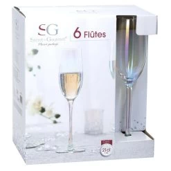 Secret De Gourmet Champagneglazen-flutes - 6 St - Parelmoet - 210 Ml -Beroemde Servies Winkel d5c3cfd767974f289999f9195cc36aad