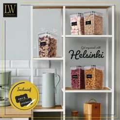 LW Collection Voorraadpotten 12 Stuks Met Stickers 1.4L -Beroemde Servies Winkel db3b6a8fbf7149418a0b407185d97d66