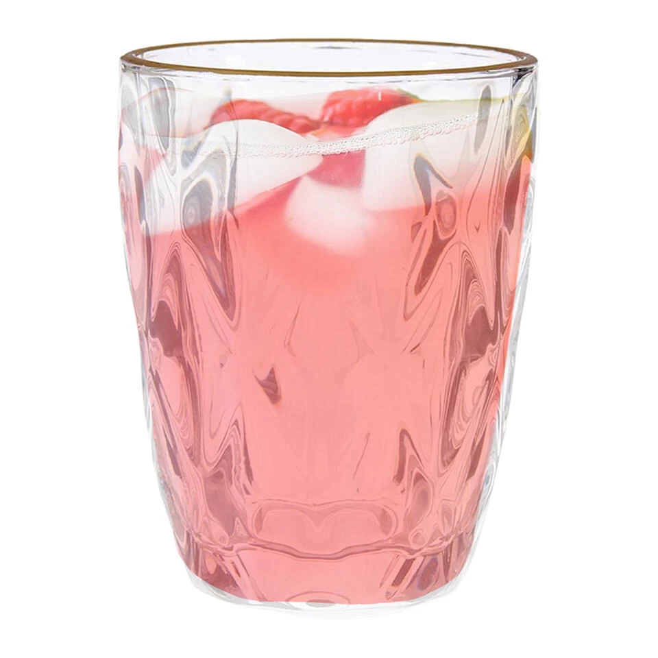 Vivalto Waterglazen/drinkglazen - Kristal Look - Gouden Rand - 270 Ml 6 Vivalto Waterglazen/drinkglazen - Kristal Look - Gouden Rand - 270 Ml - Afbeelding 4