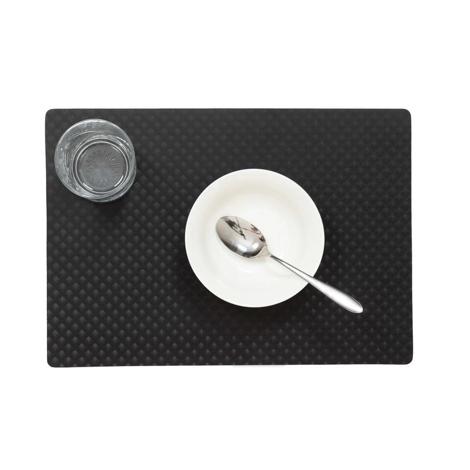 Wicotex Placemat Zefiro - Luxe - Zwart - 43 X 30 Cm 4 Wicotex Placemat Zefiro - Luxe - Zwart - 43 X 30 Cm - Afbeelding 2